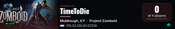 TimeToDie live status badge