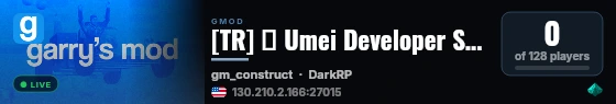 [TR] ◆ Umei Developer Server • SAAT 07:00 • 0/128 OYUNCU live status badge