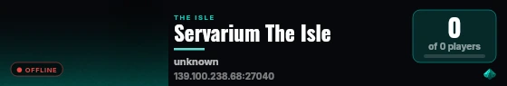 Servarium The Isle live status badge