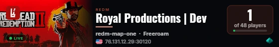 Royal Productions | Dev live status badge
