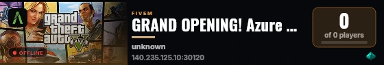 GRAND OPENING! Azure Roleplay 18+ live status badge