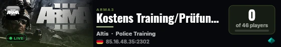 Kostens Training/Prüfungs Server | Polizei #1 live status badge
