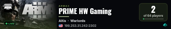 PRIME HW Gaming live status badge