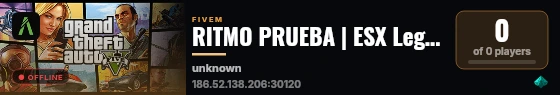 RITMO PRUEBA | ESX Legacy Server live status badge
