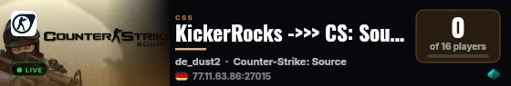 KickerRocks ->>> CS: Source Server live status badge