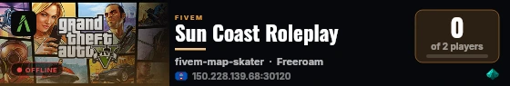 Sun Coast Roleplay live status badge