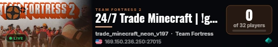 24/7 Trade Minecraft | !giveitems | US Central live status badge