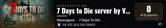 7 Days to Die server by VeryGames.com - DediGames Box live status badge