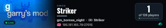 Striker live status badge