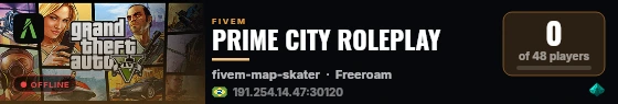 PRIME CITY ROLEPLAY live status badge