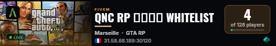 QNC RP ───➤ WHITELIST live status badge