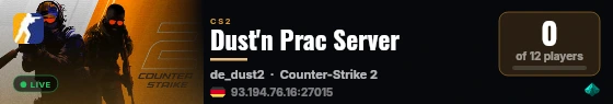 Dust'n Prac Server live status badge