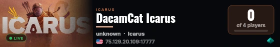 DacamCat Icarus live status badge