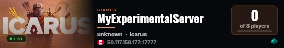MyExperimentalServer live status badge