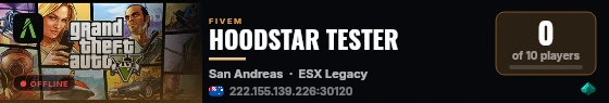 HOODSTAR TESTER live status badge