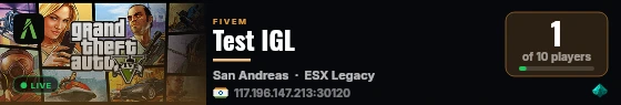 Test IGL live status badge