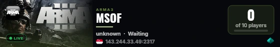 MSOF live status badge