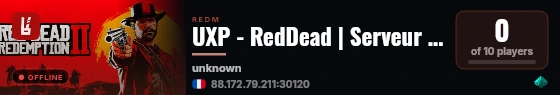 UXP - RedDead | Serveur RP Francophone live status badge