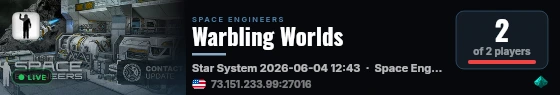 Warbling Worlds live status badge