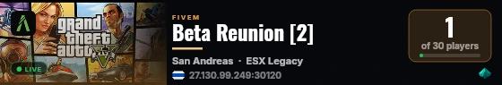 Beta Reunion [2] live status badge