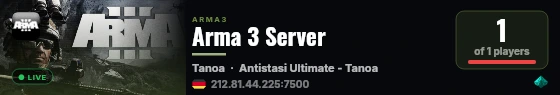 Arma 3 Server live status badge