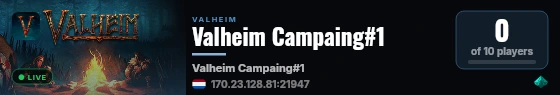 Valheim Campaing#1 live status badge