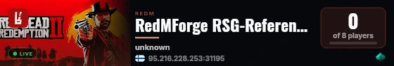 RedMForge RSG-Referenzserver live status badge
