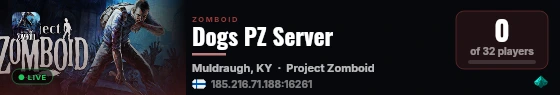 Dogs PZ Server live status badge