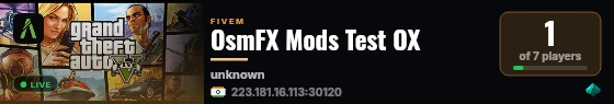 OsmFX Mods Test OX live status badge