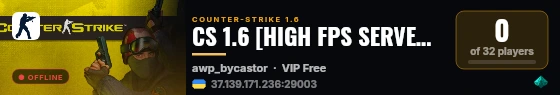 CS 1.6 [HIGH FPS SERVER 1000 FPS] live status badge