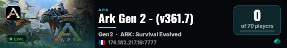 Ark Gen 2 - (v361.7) live status badge