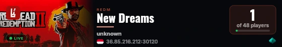 New Dreams live status badge