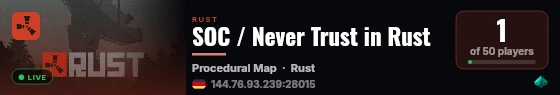 SOC / Never Trust in Rust live status badge
