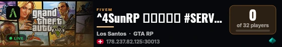 ^4SunRP ▬▬▬↭🡺 #SERVEUR↭FUN 🡸↭▬▬▬ live status badge