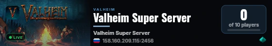 Valheim Super Server live status badge