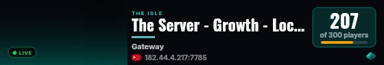 The Server - Growth - Lock - Skins - Low Rules live status badge