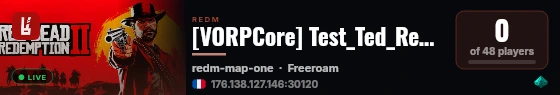 [VORPCore] Test_Ted_RedM live status badge