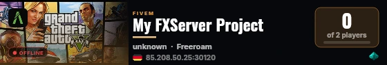 My FXServer Project live status badge