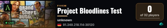 Project Bloodlines Test live status badge