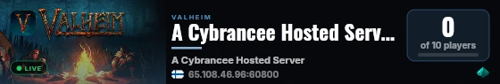 A Cybrancee Hosted Server live status badge