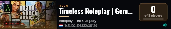 Timeless Roleplay | Gemakkelijk Wapens live status badge