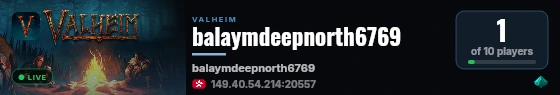 balaymdeepnorth6769 live status badge