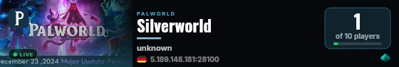Silverworld live status badge