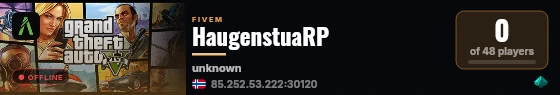 HaugenstuaRP live status badge