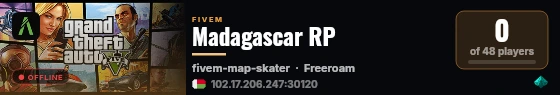 Madagascar RP live status badge