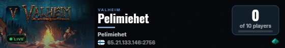 Pelimiehet live status badge