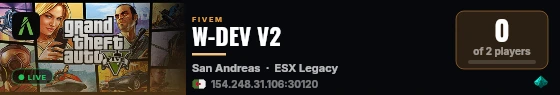 W-DEV V2 live status badge