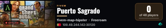 Puerto Sagrado live status badge
