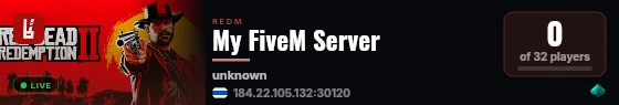 My FiveM Server live status badge