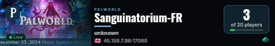 Sanguinatorium-FR live status badge